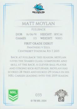 2019 NRL Elite #033 Matt Moylan Back